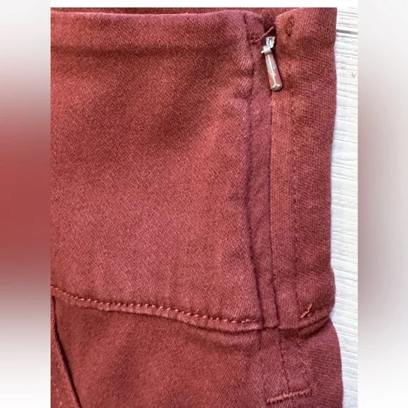 Spanx Denim Pants XL Womens Brick Red Solace Leggings High Rise Stretch Slimming - Picture 4 of 8